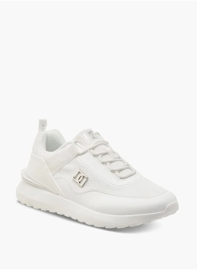 دوتشيني Men's Monotone Sneakers with Lace-Up Closure