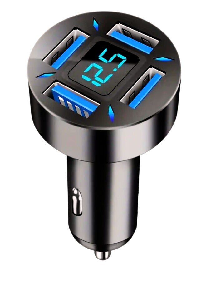 Usb Car Charger Adapter  4 in 1 Super Fast Car Charger Car Charger with 4 Usb Ports | 3.1A High Speed Car Auto Charger with Led Digital Display for Cell Phone Travel  - Image 1