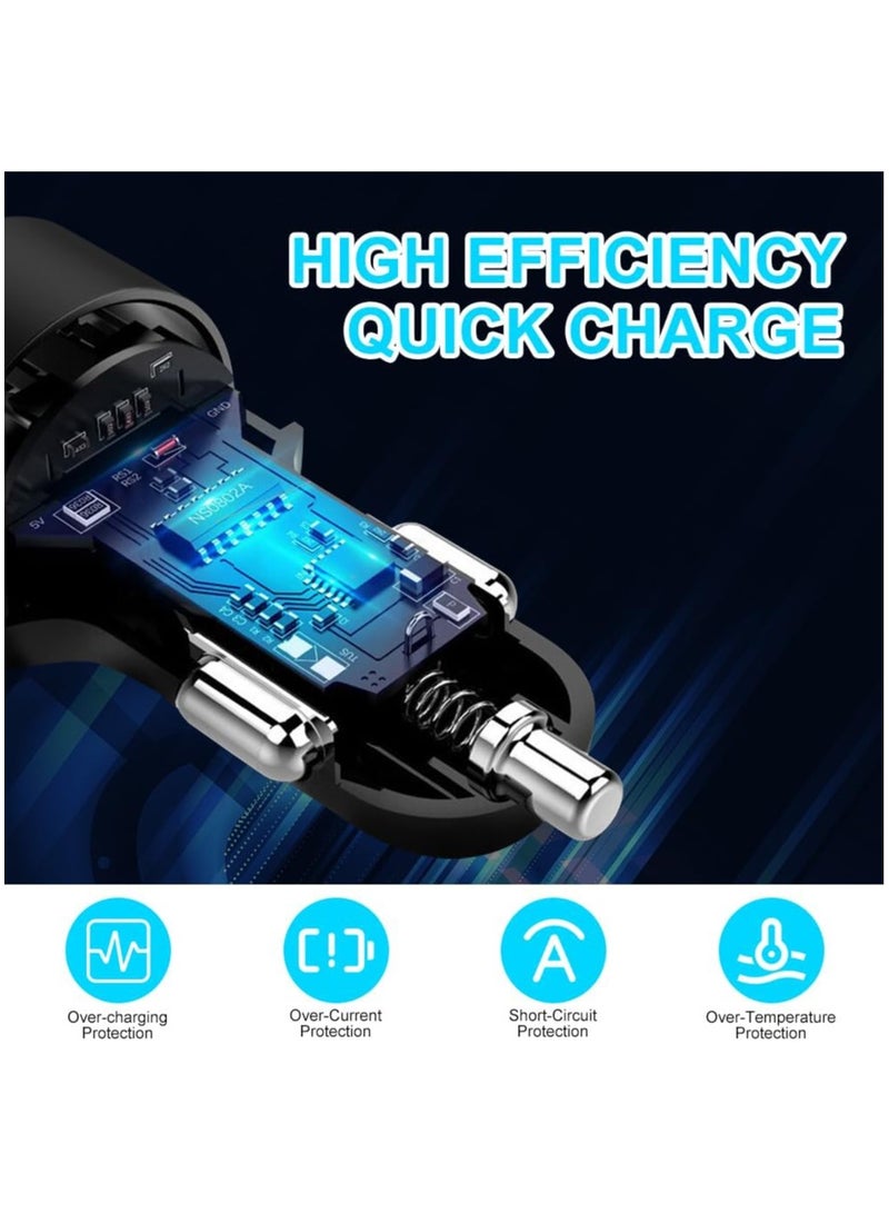 Usb Car Charger Adapter  4 in 1 Super Fast Car Charger Car Charger with 4 Usb Ports | 3.1A High Speed Car Auto Charger with Led Digital Display for Cell Phone Travel  - Image 2
