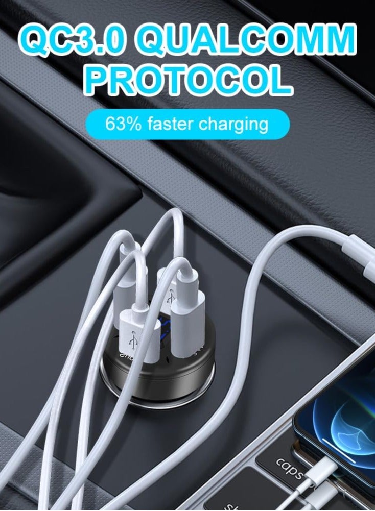 Usb Car Charger Adapter  4 in 1 Super Fast Car Charger Car Charger with 4 Usb Ports | 3.1A High Speed Car Auto Charger with Led Digital Display for Cell Phone Travel  - Image 5
