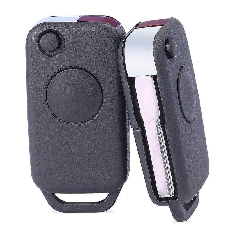 Keymall keyless Entry Remote car Key fob Shell Case 1 Button for Benz C E ML S HU64 Blank Blade