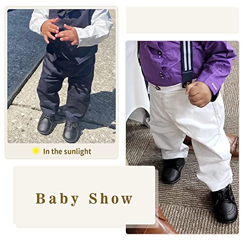 Meckior Infant Baby Boys Girls Classic PU Leather Wedding Loafers Brogue Toddler Oxford Dress Shoes First Steps Walking Flat Lazy Crib Shoe - Image 3