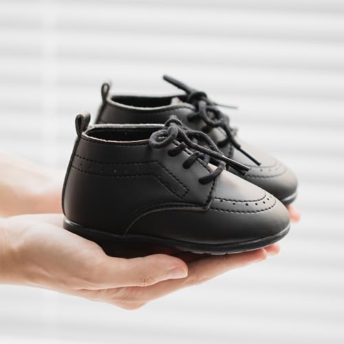 Meckior Infant Baby Boys Girls Classic PU Leather Wedding Loafers Brogue Toddler Oxford Dress Shoes First Steps Walking Flat Lazy Crib Shoe - Image 5