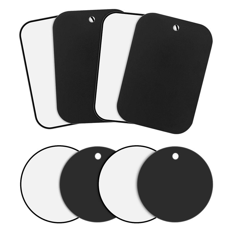 Weewooday 24 Pieces Metal Plates for Phone Magnet Car Magnetic Holder Cradle with Adhesive Mount for Magnetic Mounts Tablet, 12 Rectangle and 12 Round (Black,Simple Style) - Image 5