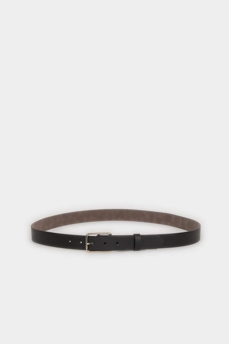 ديفاكتو Man Rectangle Clasp Faux Leather Jean Belt