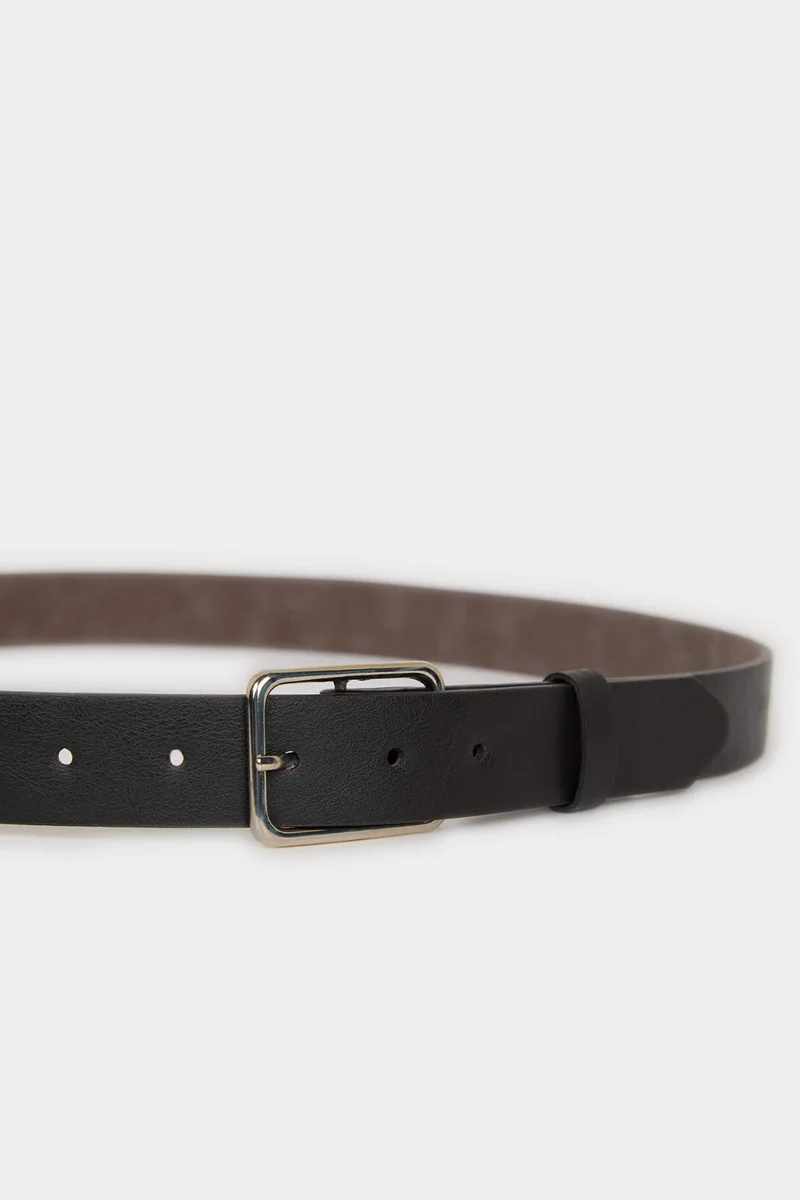 ديفاكتو Man Rectangle Clasp Faux Leather Jean Belt