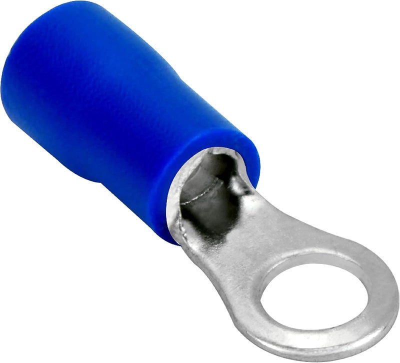 Conext Link RTV-8B25 Vinyl Ring Terminal 25 Pack (#8 Stud, Blue 16-14 Gauge) - Image 1