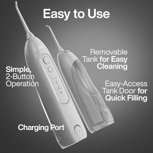 AquaSonic Icon Water Flosser for Teeth – Cordless Rechargeable Oral Irrigator – Waterproof, Portable Dental Cleaning with Jet Tip – Braces Home Travel - Stone - Image 5
