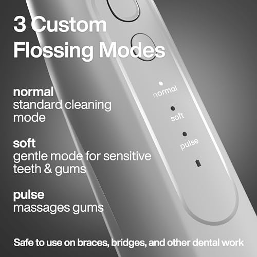 AquaSonic Icon Water Flosser for Teeth – Cordless Rechargeable Oral Irrigator – Waterproof, Portable Dental Cleaning with Jet Tip – Braces Home Travel - Stone - Image 3