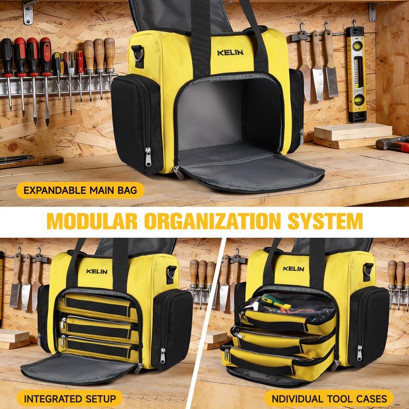 KELIN Tool Bag Box Organizer, Wrench Organizer, Toolbox, Tool Bags for Men Storage, Electrician Tool Bag, Caja De Herramientas, Birthday Gifts for Him Dad, Gadgets for Men, Father's Day Gift Ideas - Image 4