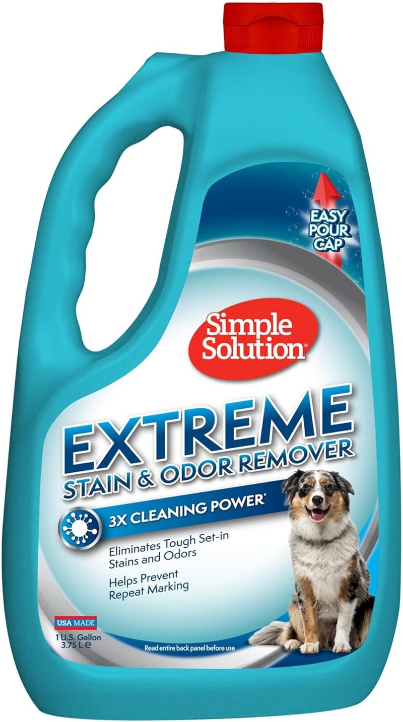 Simple Solution Extreme Pet Stain and Odor Remover - Enzymatic Cleaner with 3X Pro-Bacteria Cleaning Power, 1 Gallon - Image 1