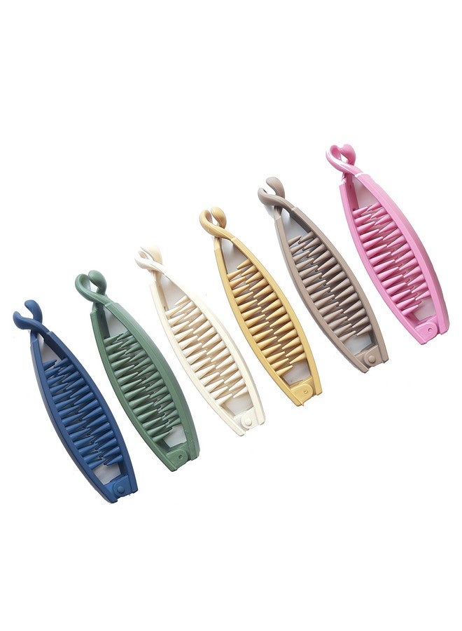 بيردوير مشابك شعر كبيرة الحجم على شكل موزة من بيردوير، مصنوعة من مادة أكريليك مطاطية مستوردة متعددة الألوان، للنساء (متعددة الألوان) | مشابك شعر | مشابك شعر (عبوة من 6 قطع) 25 - Image 1