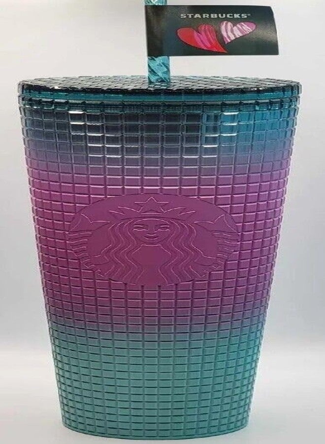 Starbucks PLSTC CLD CUP GRID GRADIENT 24OZ VDAY FY24 - Image 1