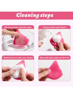 BS Mall 6 Pack Triangle Powder Puff, Face Makeup Sponge Soft Triangle Powder Puffs, For Loose Powder Body Powder Cosmetic Foundation Sponge (Pink)  - Image 2
