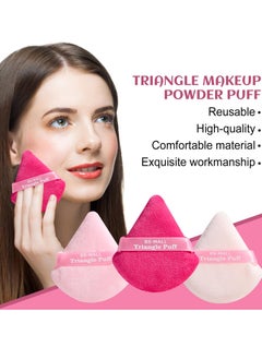 BS Mall 6 Pack Triangle Powder Puff, Face Makeup Sponge Soft Triangle Powder Puffs, For Loose Powder Body Powder Cosmetic Foundation Sponge (Pink)  - Image 5