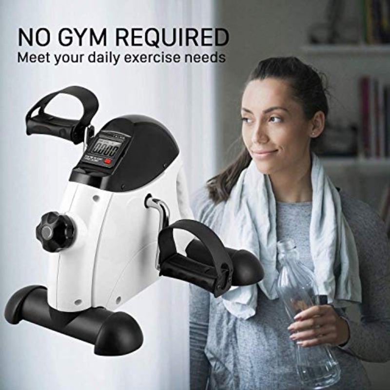 Mini Exercise Bike Under Desk Bike Pedal Exerciser for Arm and Leg Exercise with LCD Display - Image 3
