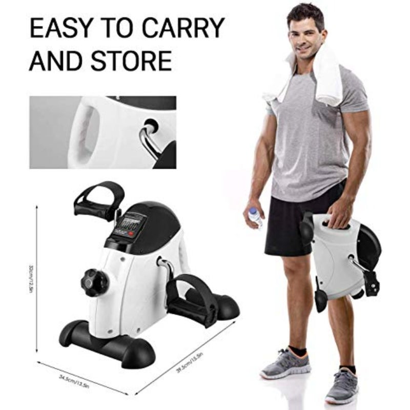 Mini Exercise Bike Under Desk Bike Pedal Exerciser for Arm and Leg Exercise with LCD Display - Image 2