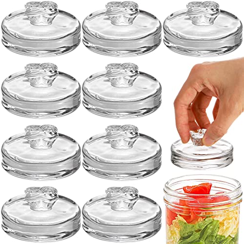 Okllen 9 Pack Glass Fermentation Glass Weights for Large Wide Mouth Mason Jars Easy Grip Handle, Dishwasher Safe - Image 1