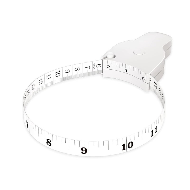 REIDEA Body Measuring Tape 60 Inch Weight Loss Retractable Measure Tape with Lock Pin and Push Button for Fitness, Tailor, Sewing White - Image 1