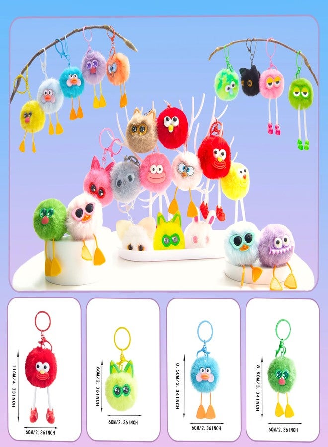 OMyFav 24 PCs Kids Keychains - Keychain Cute for Birthday Goodie Bags for Kids Birthday Party Favors Pinata Toys Classroom Prizes Elementary Girls Novelty Child Bulk Items Keychains for Backpacks - Image 3
