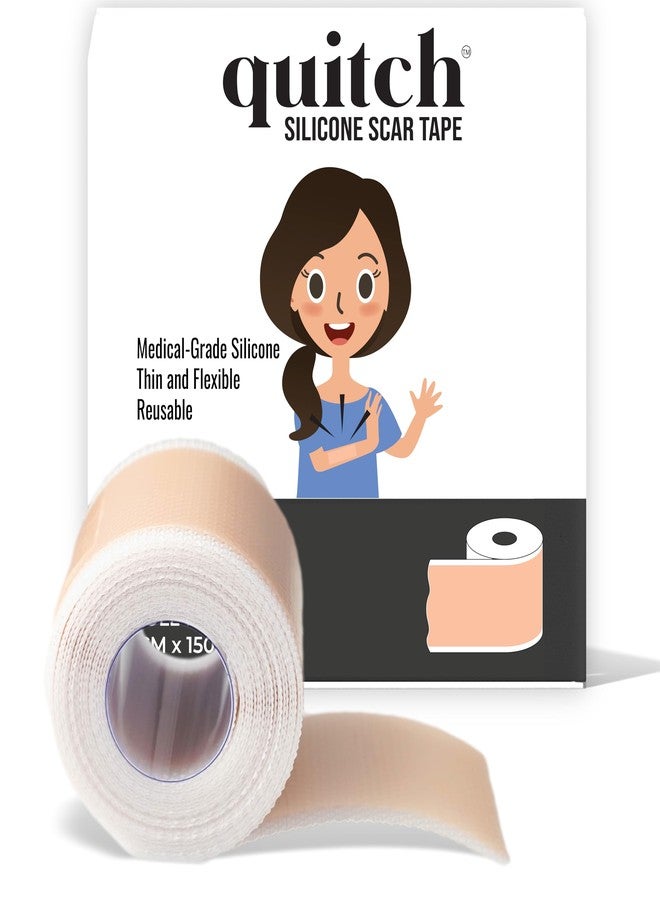 Quitch Silicone Scar Sheets for Surgical Scars, Silicone Scar Tape, C Section Recovery Must Haves, Tummy Tuck Recovery Must Haves, Postpartum Essentials Scar Treatment (Nude 4x150cm - Image 1