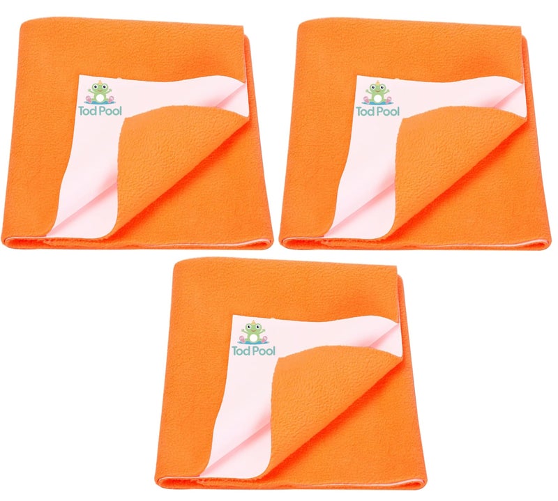 Tod PooL حامي سرير تويد بول القابل للتنفس | فليس مضاد للتكتل عالي الامتصاص قابل للغسل | ورقة مقاومة للماء سريعة الجفاف | ورقة حامي سرير للأطفال والبالغين (3، خوخي، متوسط (70x100 سم)) - Image 1