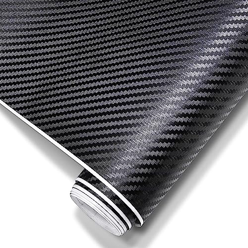 SIA VENDORS 30 x 121 cm Vinyl Car Wrap Christmas Gift Self Adhesive 3D Carbon Fiber Textured Sheet Roll Car Bike Wrapping Sticker Decal Film Car DIY Interior Exterior - Image 1