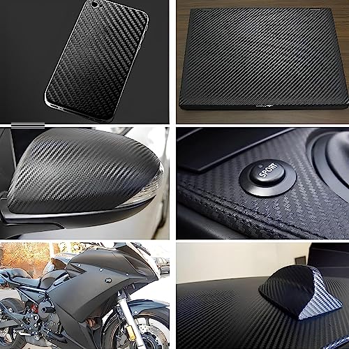 SIA VENDORS 30 x 121 cm Vinyl Car Wrap Christmas Gift Self Adhesive 3D Carbon Fiber Textured Sheet Roll Car Bike Wrapping Sticker Decal Film Car DIY Interior Exterior - Image 5