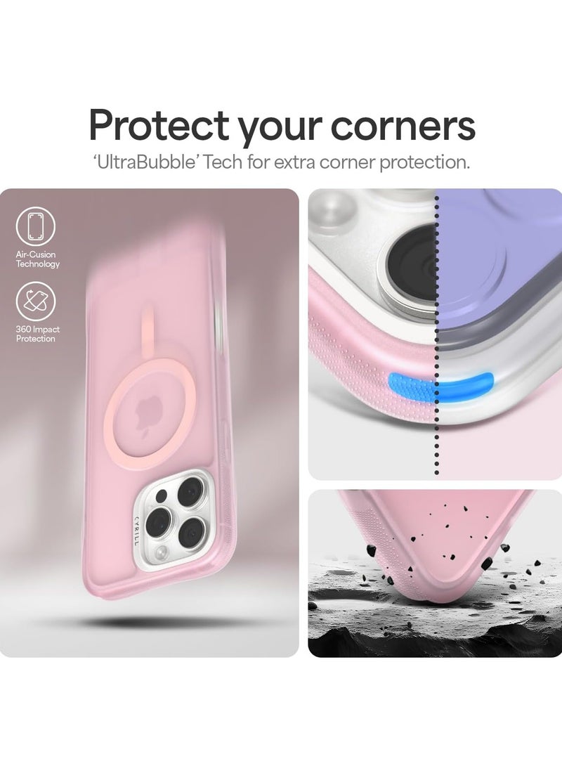CYRILL Ultra Sheer Mag for iPhone 16 Pro Max Case Cover Compatible with MagSafe [Shock-Absorbent] - Pink - Image 4