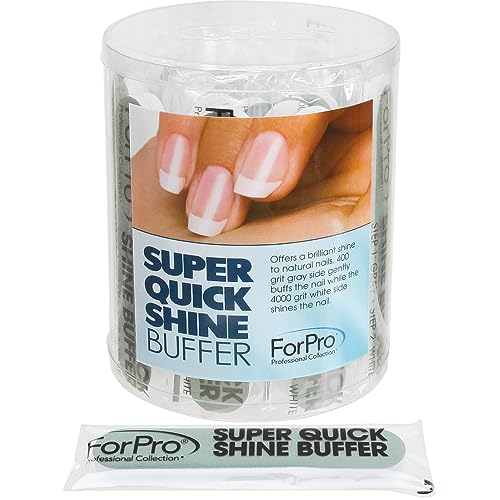 ForPro Professional Collection Super Quick Shine 2Way Buffer Green 400White 4000 Grit DoubleSided Manicure  Pedicure Nail Buffers 35 L x 75 W 25Count