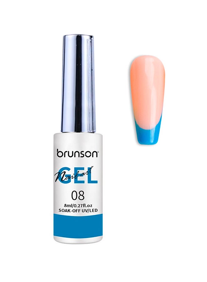 brunson طلاء أظافر جل 8 مل طلاء أظافر جل للأظافر فرشاة طلاء أظافر رفيعة مدمجة في أقلام جل UV LED طلاء أظافر فرنسي طلاء جل رسم خطوط عنكبوتية رسم صالون DIY