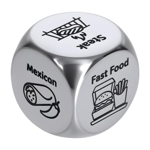 yrrBgo Valentines Day Gifts for Him HerStocking Stuffers for Men Women Adults Steel Food Decision Dice Funny Gifts for Him Her Girlfriend Boyfriend Couple Husband Wife Anniversary Birthday Fathers Day - Image 1