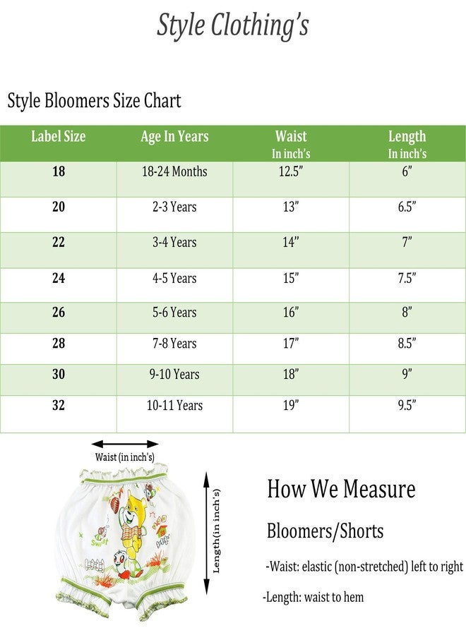 Style Girls/Boys & Kids Pure Cotton Cartoon Printed Bloomers/Panty Multi Colour (777 Pack of 3) - Image 2