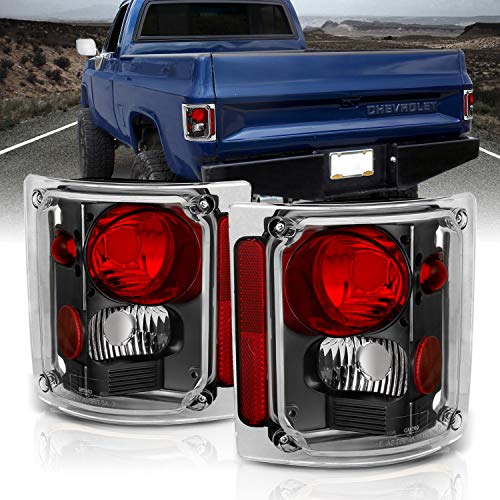 AmeriLite Black Housing Replacement Tail Lights Assembly Set For 1973-1991 Chevy GMC Full Size 1500 2500 3500 Pickup - Passenger and Driver Side - Image 2