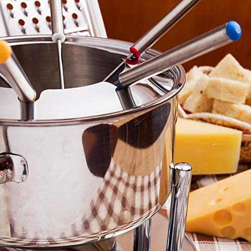 Sago Brothers Set of 12 Stainless Steel Fondue Forks 9.5", Color Coded Cheese Fondue Forks Smores Sticks with Heat Resistant Handle for Chocolate Fountain Cheese Roast Marshmallows Dessert Fruits - Image 4