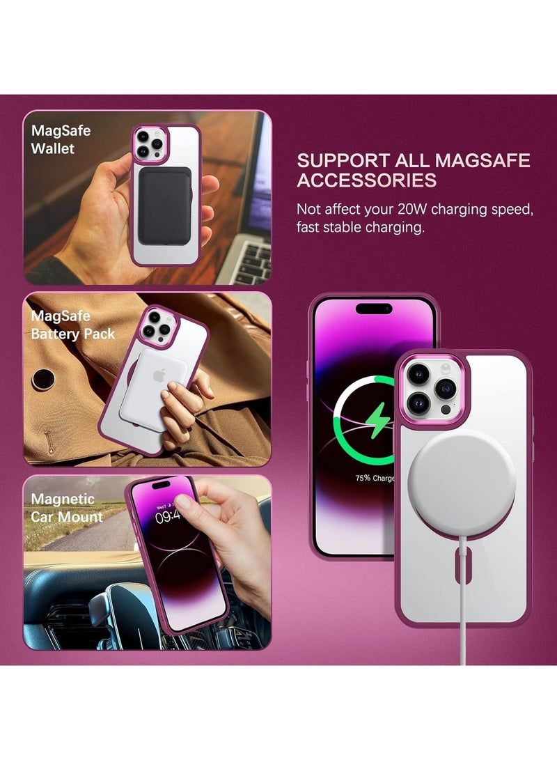 iPhone 16 Pro Max claret Case, Camera Control Compatible with MagSafe, Camera Protection, Shockproof Thin Cover, Resists Yellowing and Scratches, Magnetic Phone Case for iPhone 16 Pro Max claret color case - Image 2