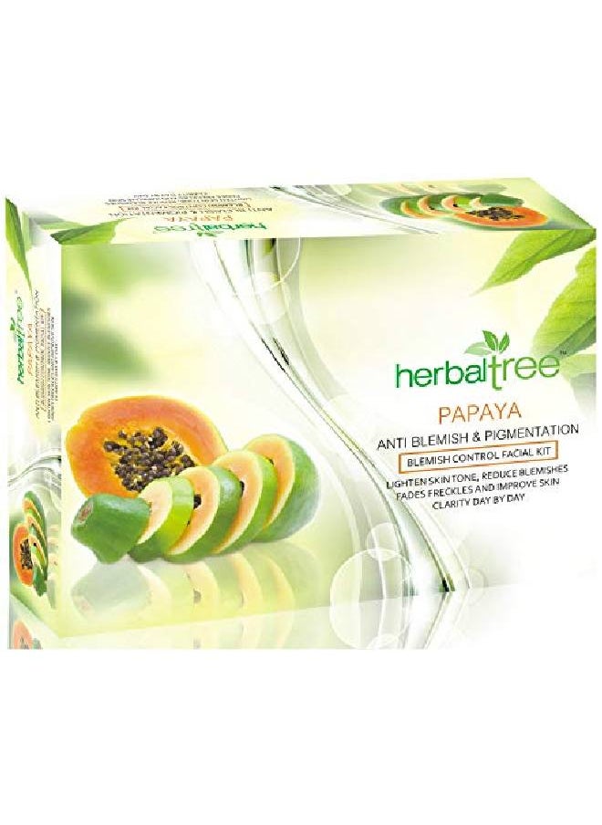 Herbal Tree - مجموعة عناية بالوجه من هيربتري مع مستخلص البابايا لتفتيح لون البشرة وترطيبها وتحسين صفاء البشرة مع تأثيرات مكافحة الشيخوخة لبشرة متألقة وأفتح | مجموعة عناية بالوجه خالية من العيوب (420 جرام + 10 مل) - Image 1