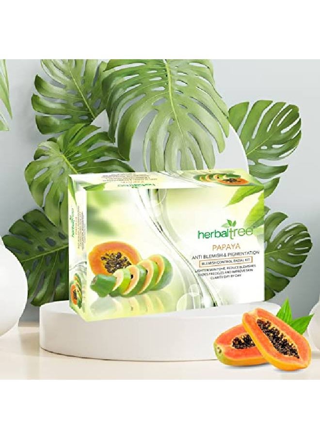 Herbal Tree - مجموعة عناية بالوجه من هيربتري مع مستخلص البابايا لتفتيح لون البشرة وترطيبها وتحسين صفاء البشرة مع تأثيرات مكافحة الشيخوخة لبشرة متألقة وأفتح | مجموعة عناية بالوجه خالية من العيوب (420 جرام + 10 مل) - Image 1