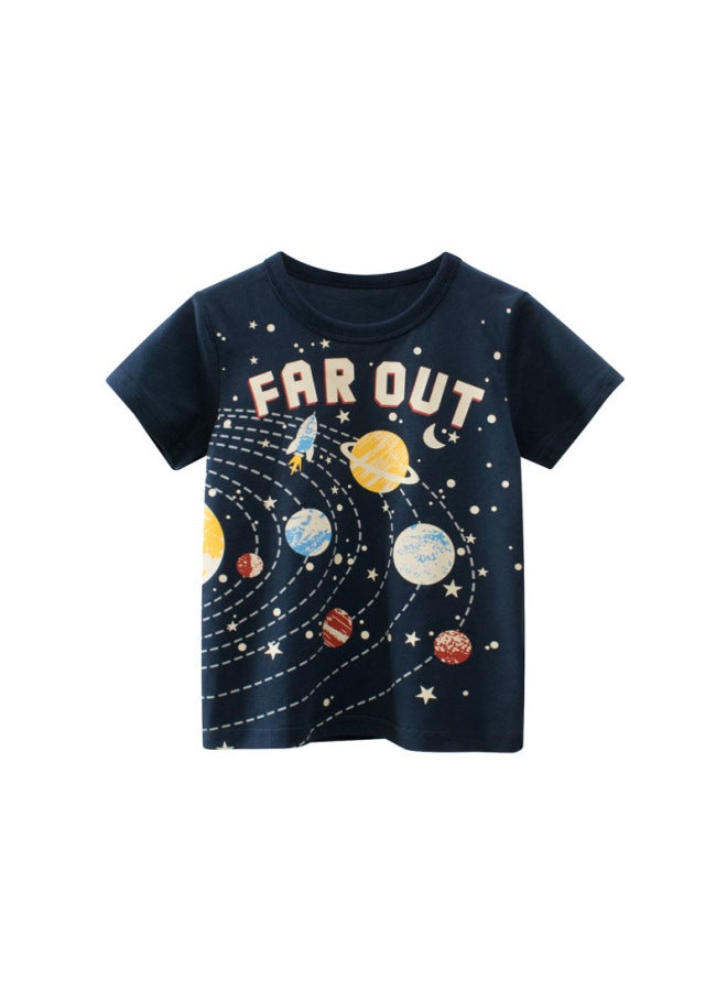 Korean Style Children's Clothing Summer New Summer Style Boys' Short-sleeve T-shirt Children's Top For Small And Medium-sized Boys Single T-shirt