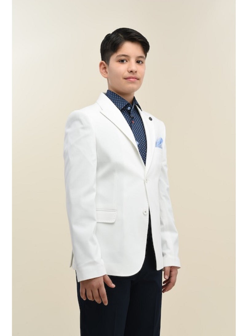 فيا بامبينو بدلة رسمية بيضاء للأولاد 9097 - Image 1