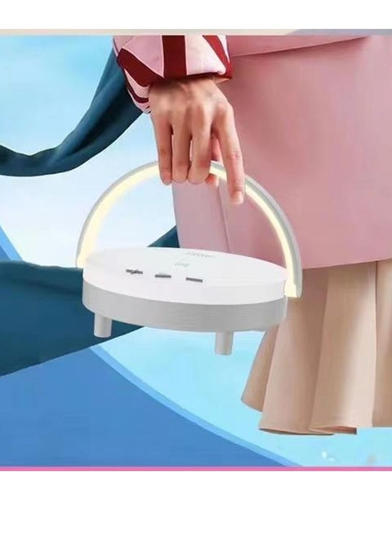 Earldom LED Night Light, Music Bedside Lamp with Wireless Charger, 4 in 1 Touch Lamp, Portable Bluetooth Speaker, Phone Holder, Dimmable Wireless Charging Lamp - Image 4