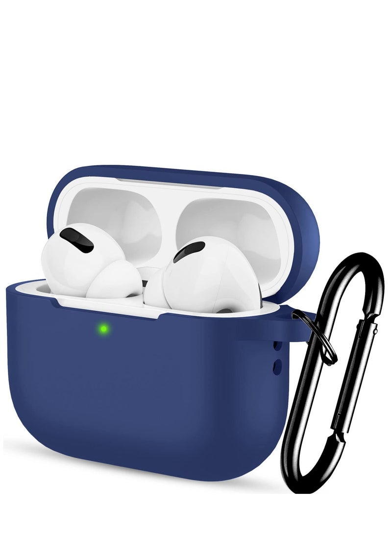 AirPods Pro 2 Case Cover for Women and Men, Soft Silicone Protective Case for Airpods Pro 2 Generation 2023 2022 and AirPods Pro 1st 2019 with Keychain Front LED Visible Blue