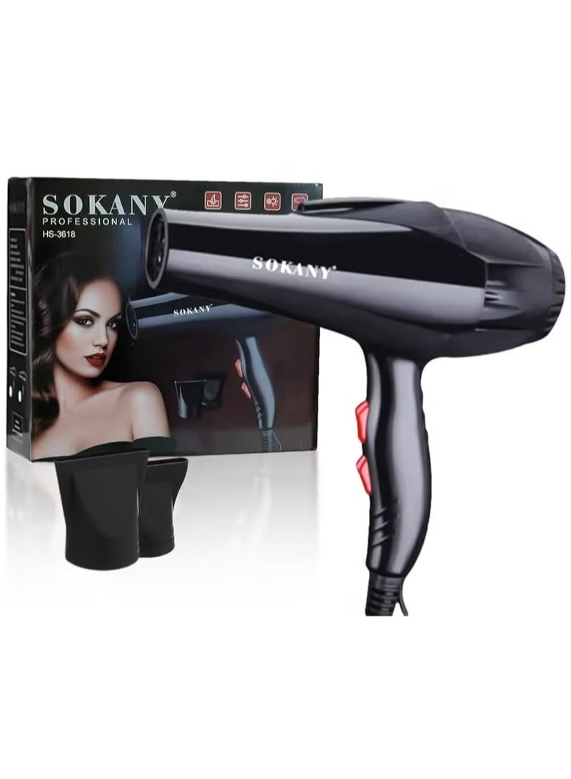 sokany Professional Hair Dryer HS-3618 - 2300 Watts - Multicolor - Image 4