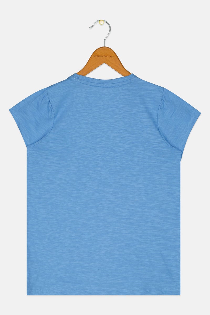 Hamleys Kids Girl Crew Neck Short Sleeve Graphic Print T-Shirt, Light Blue - Image 2