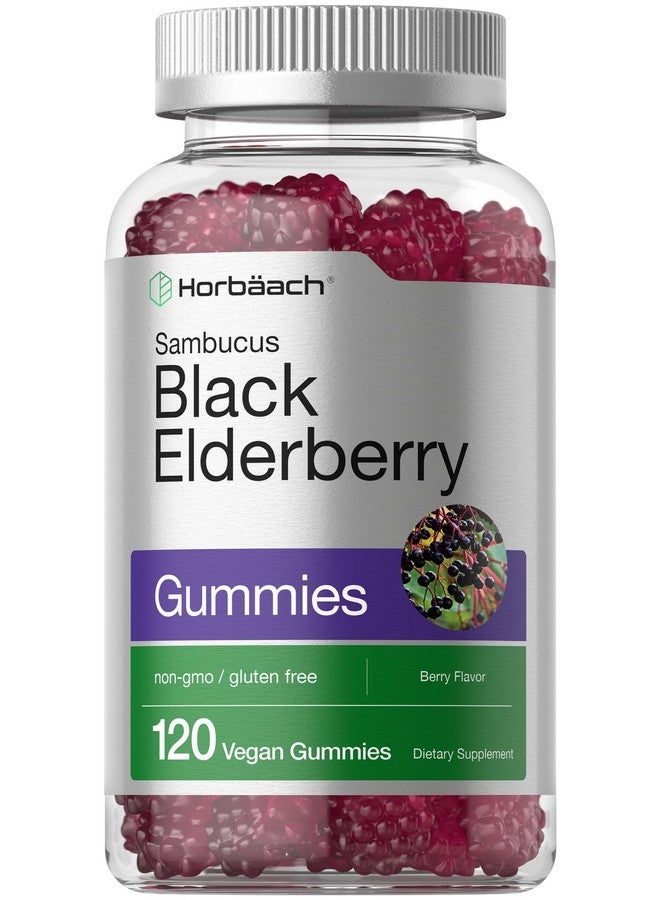 Horbäach Horbaach Black Elderberry Gummies | 120 Count | Sambucus Extract | with Zinc and Vitamin C | Berry Flavor | Vegan, Non-GMO, and Gluten Free Supplement for Adults - Image 1