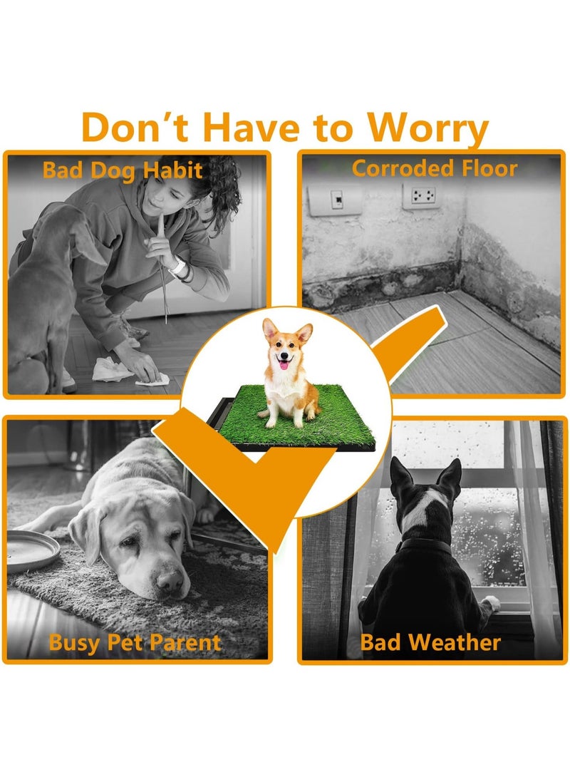 M.A&F's Dog Potty Tray Pee Grass Pad Indoor Washable Artificial Puppy Pee Training Toilet Restroom Odourless Urine Mat Potty Trainer with 3 Layer for Small Medium Large Dog - Image 4