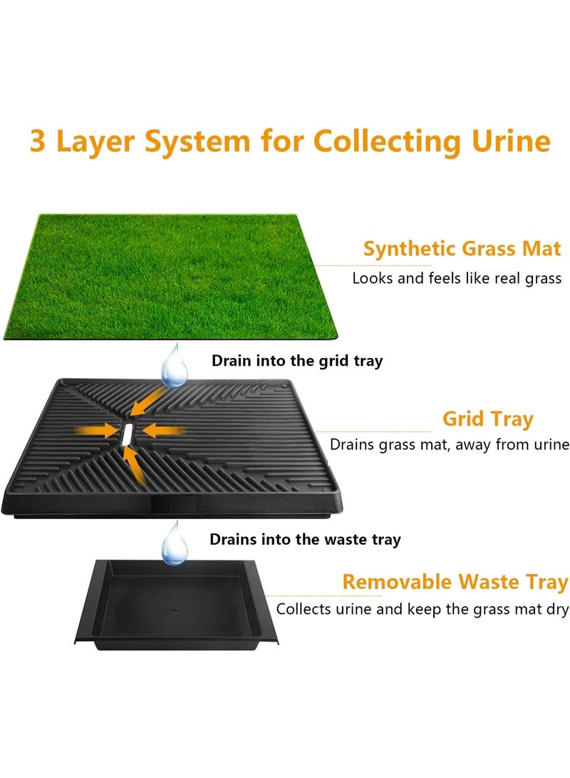 M.A&F's Dog Potty Tray Pee Grass Pad Indoor Washable Artificial Puppy Pee Training Toilet Restroom Odourless Urine Mat Potty Trainer with 3 Layer for Small Medium Large Dog - Image 3