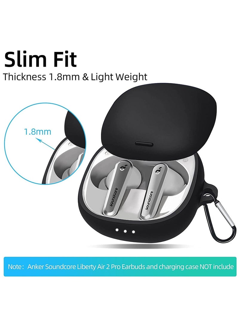 Silicone Case for Anker Soundcore Liberty Air 2 Pro Protective Silicone Case with Keychain for Anker Soundcore Liberty Air 2 Pro True Wireless Earbuds (Black)  - Image 3