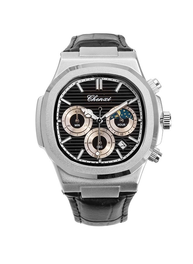 Chenxi - The Chenxi Men's Watch combines a sleek diamond-shaped dial with a versatile three-eye and six-hand design to provide a perfect blend of elegance and functionality. Its exquisite craftsmanship makes it an outstanding accessory for any occasion. - Image 1
