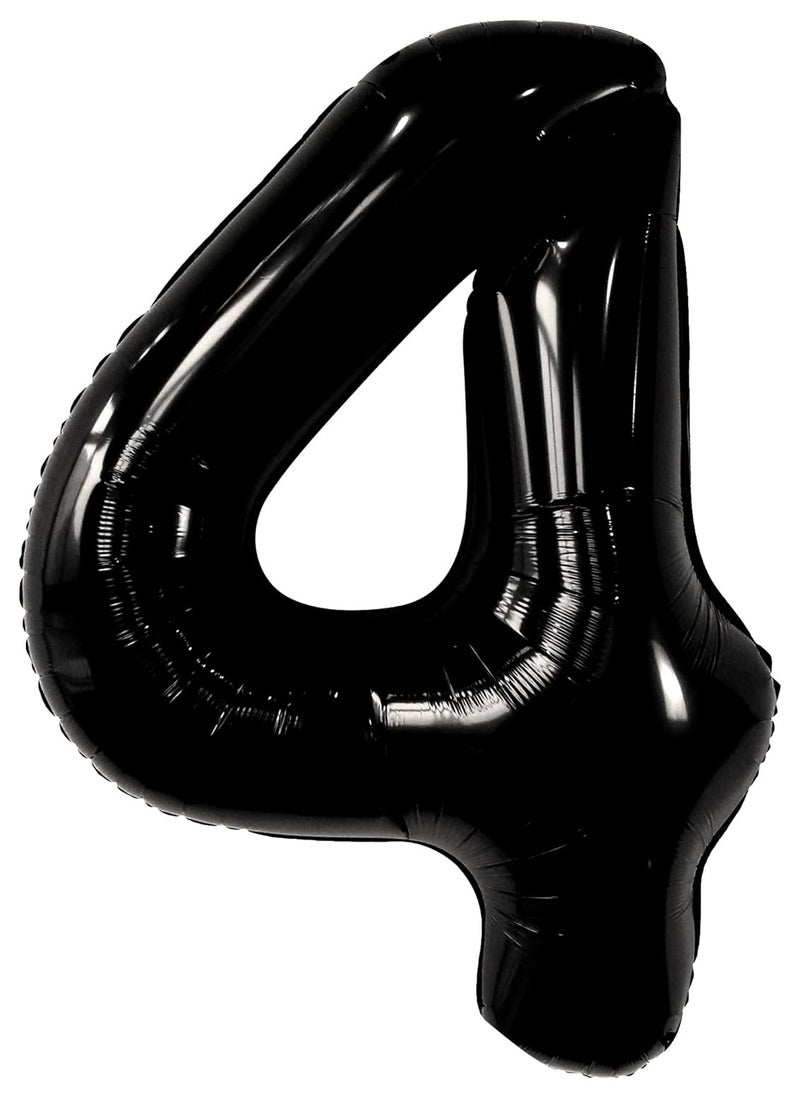 KATCHON Black Number 4 Balloon for 4th Birthday or Anniversary Decorations  - Image 1